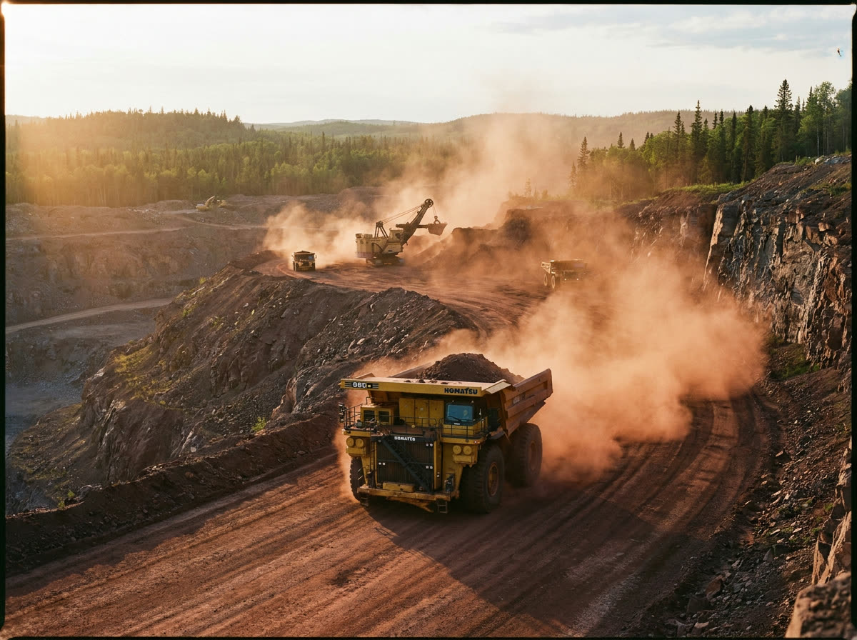 Heavy haul truck moving ore at a mine site
